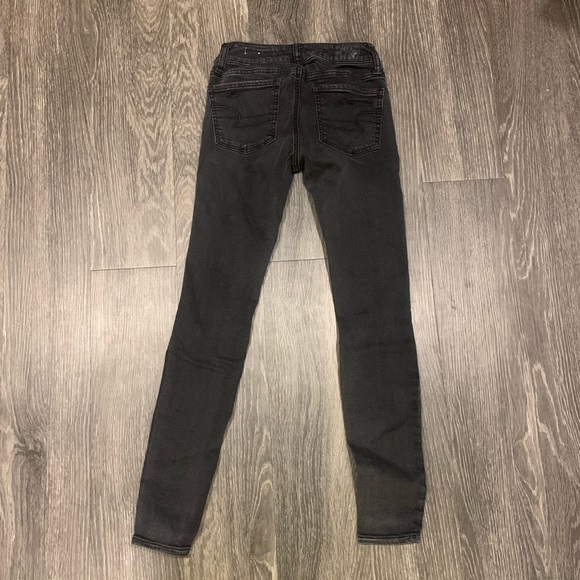 American Eagle Stretch Skinny‎ Ripped Jeans Black - Picture 2 of 6